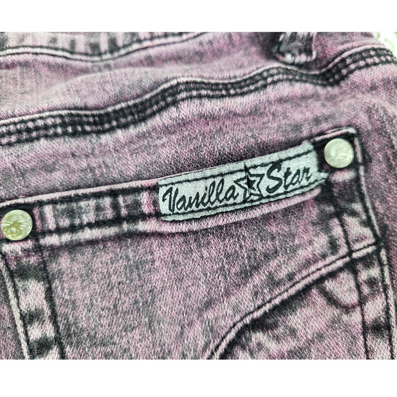 Pink Vanilla Punk Rock Gothic Stretch Denim Cut Off Juniors Size 1 Skinny - Picture 3 of 8